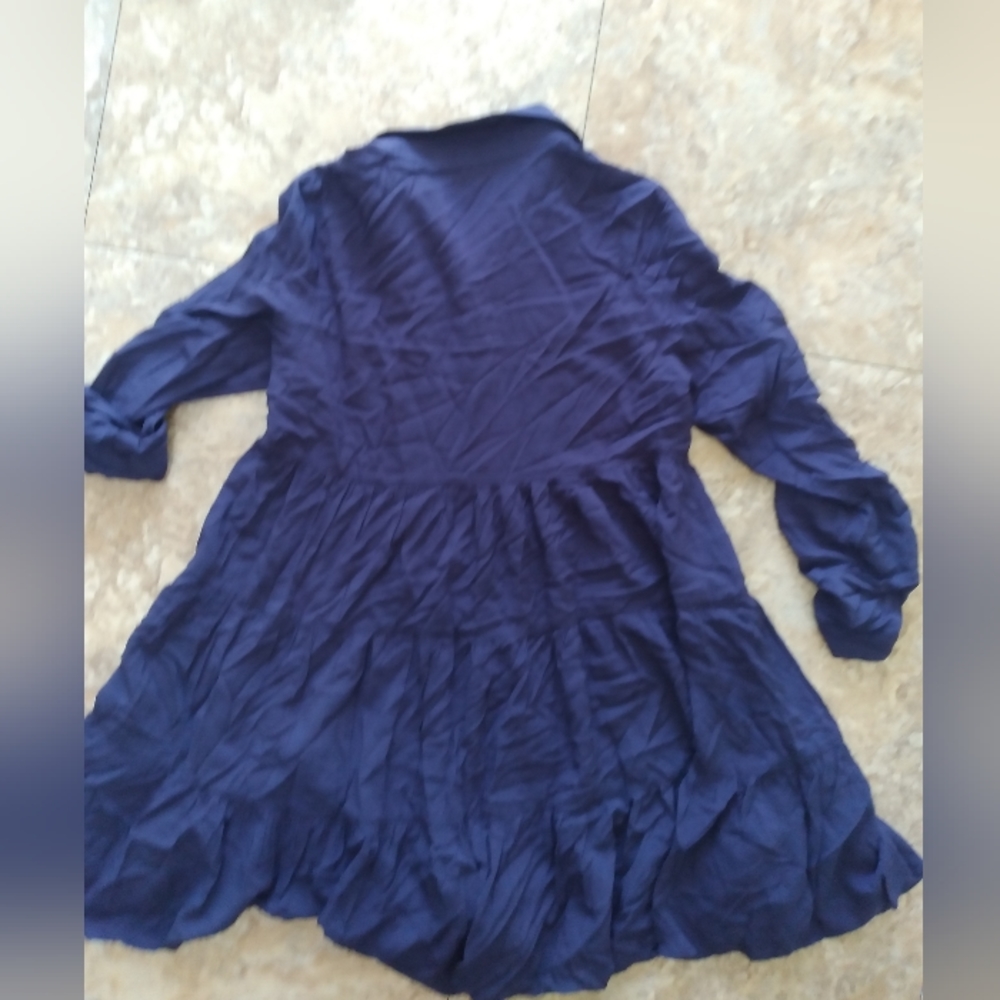 Ya Los Angeles "Angels" Navy button down shirt dress, Size S - Picture 2 of 5